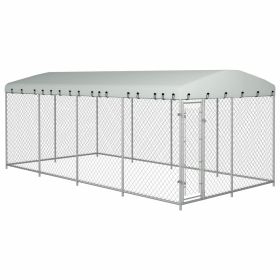 Outdoor Dog Kennel with Roof 26.2'x13.1'x7.5'